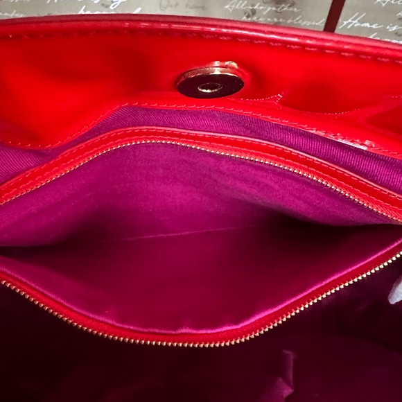 Red Patent Leather Tory Birch Tote Bag - Picture 7 of 9